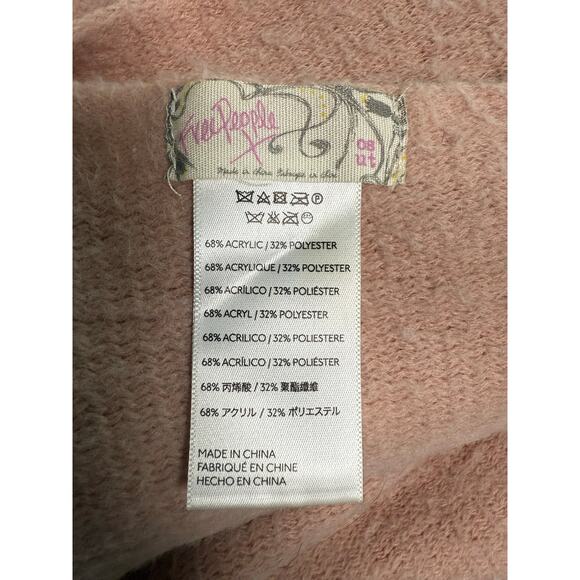 Free People Oversized Scarf Kolby Brushed Fringe Pink Wrap Cozy - Picture 8 of 8